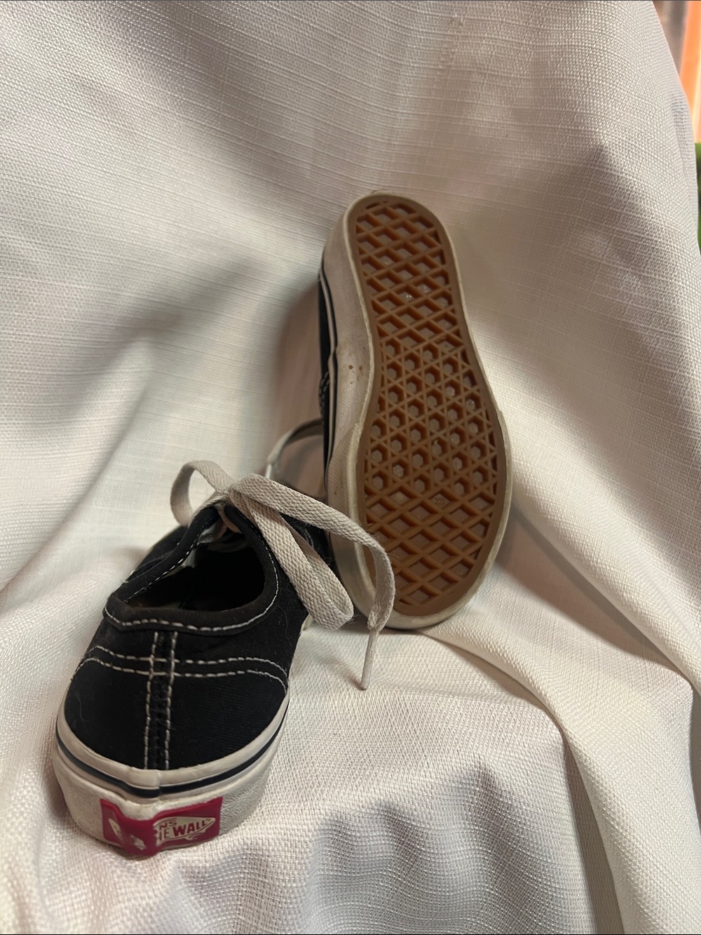 Vans Kids Black Canvas Low-Top Sneakers with White Trim - Picture 3 of 3
